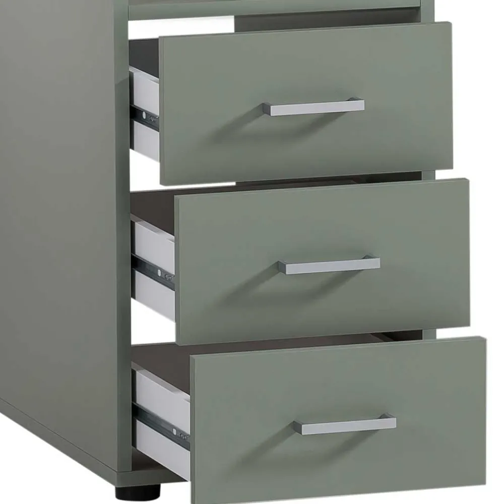 Kinder Wohnen Computertisch mit Aufsatz in Graugrün - Tageda