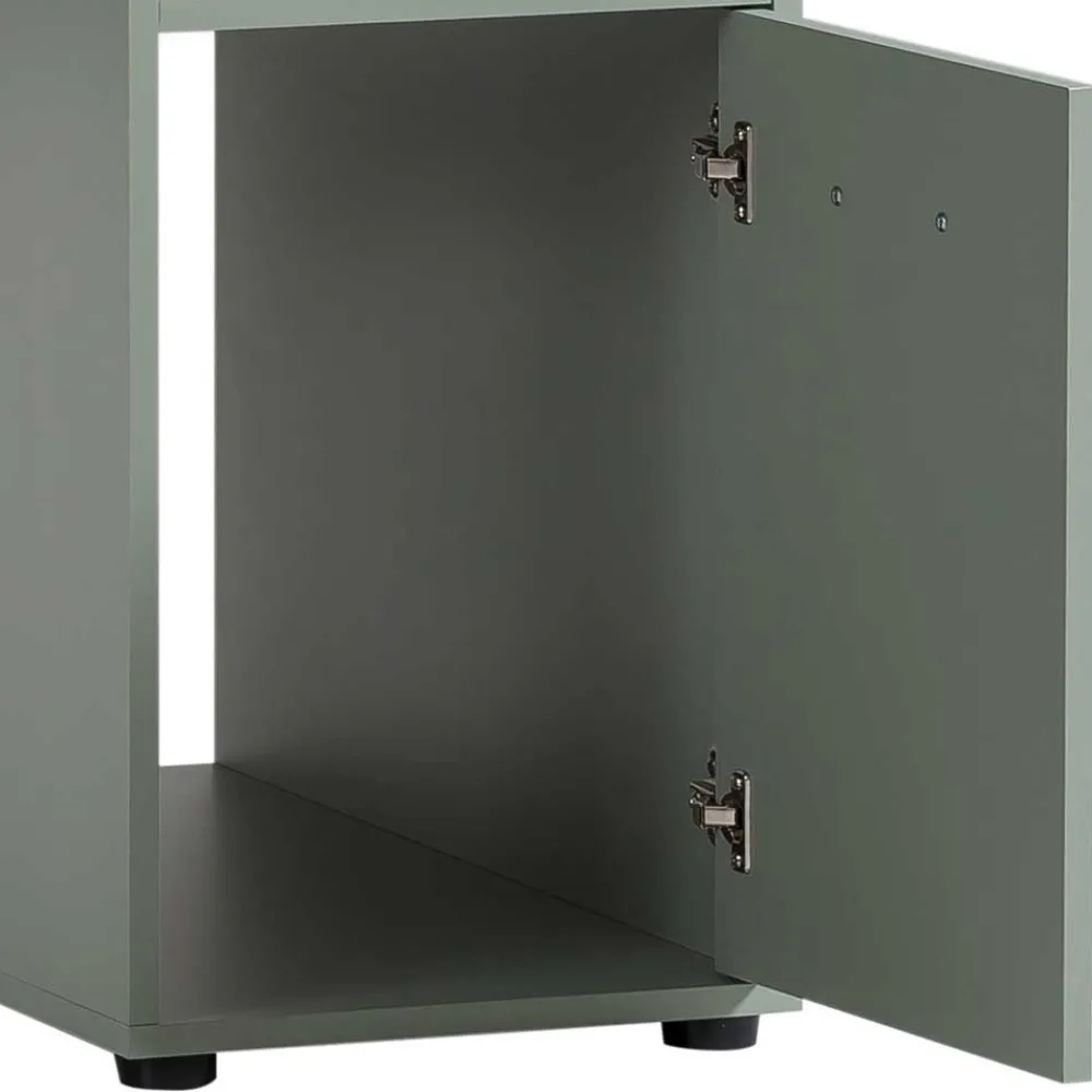 Kinder Wohnen Computertisch mit Aufsatz in Graugrün - Tageda