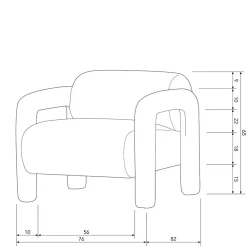 Wohnen Cooler Designer Sessel in Beige Samt - Sestron