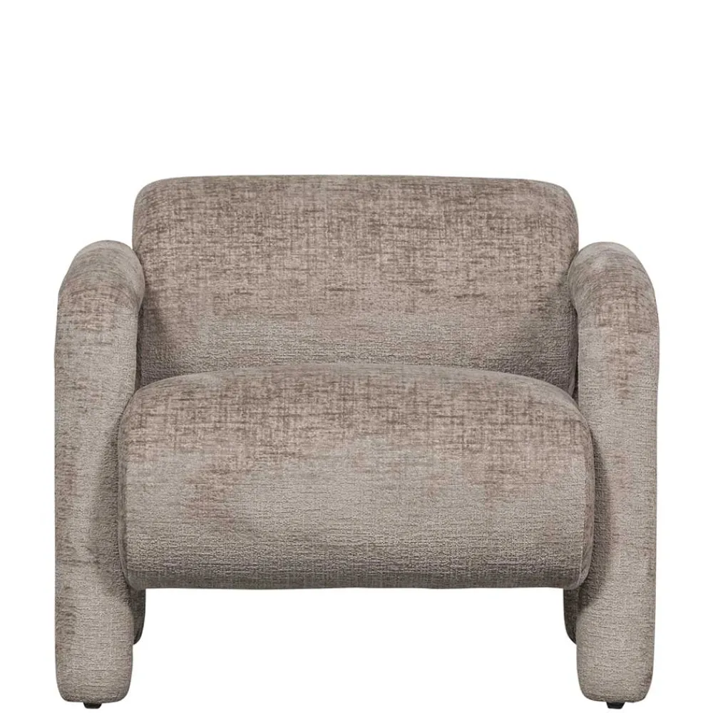 Wohnen Cooler Designer Sessel in Beige Samt - Sestron