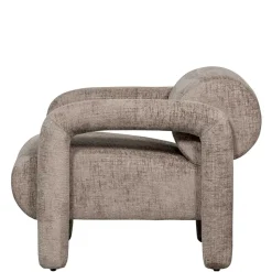 Wohnen Cooler Designer Sessel in Beige Samt - Sestron