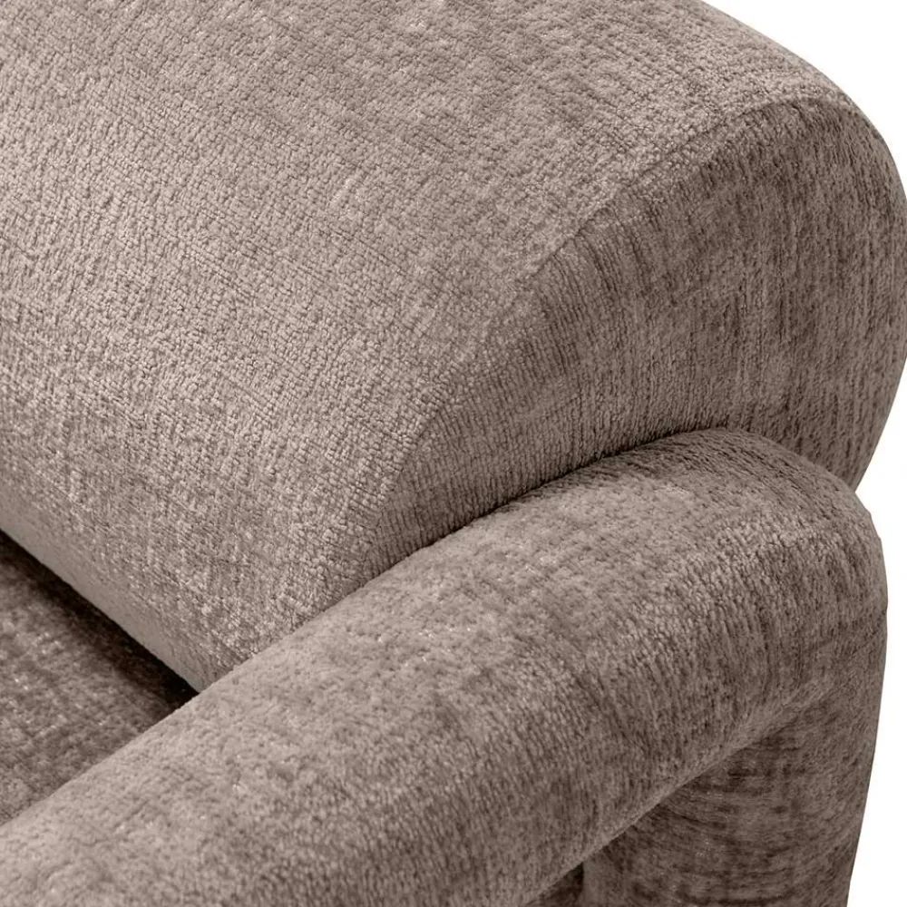 Wohnen Cooler Designer Sessel in Beige Samt - Sestron