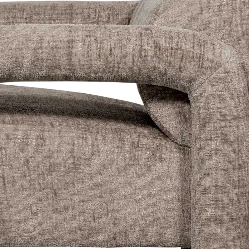 Wohnen Cooler Designer Sessel in Beige Samt - Sestron