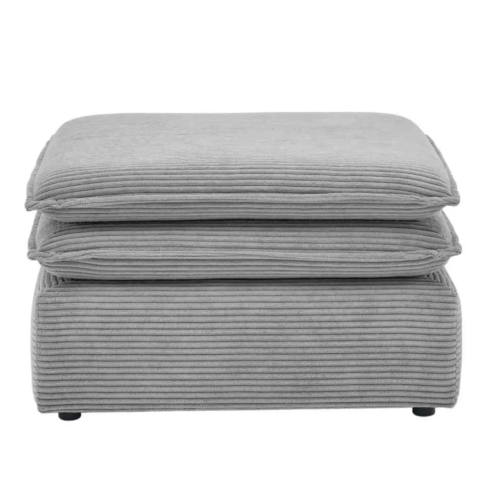 Wohnen Barhocker|Hocker*Cord Polsterhocker in Hellgrau - Tessina