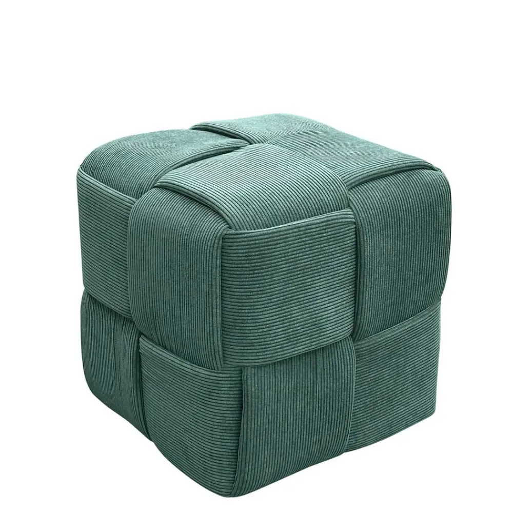 Wohnen Sessel & Hocker*Cord Pouf in Dunkelgrün - Glory