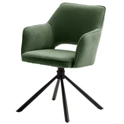 Wohnen Stühle|Retro Möbel*Cord Tischsessel in Oliv Grün - Emilio (2er Set)