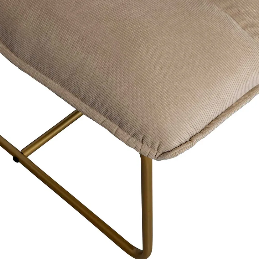 Wohnen Retro Möbel|Sessel & Hocker*Cord Wohnzimmerstuhl in Beige - Velsamos
