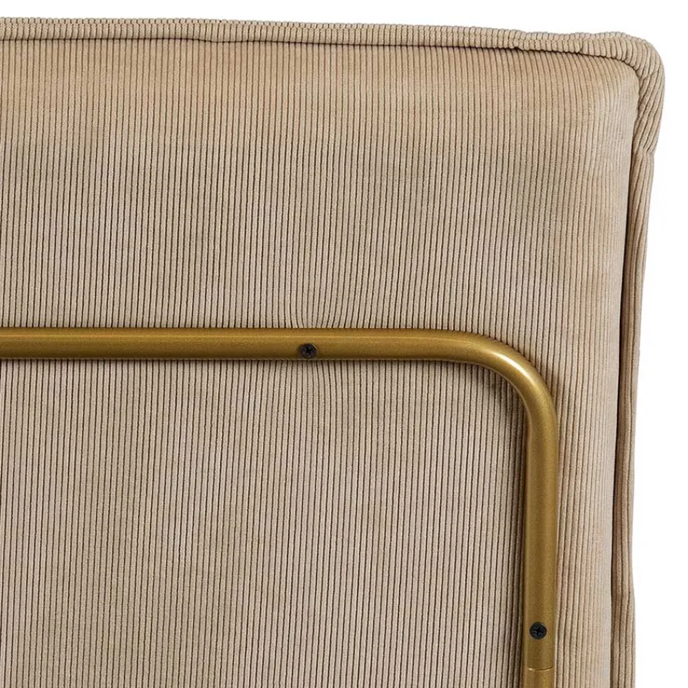 Wohnen Retro Möbel|Sessel & Hocker*Cord Wohnzimmerstuhl in Beige - Velsamos