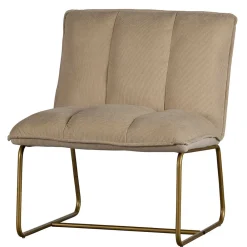 Wohnen Retro Möbel|Sessel & Hocker*Cord Wohnzimmerstuhl in Beige - Velsamos