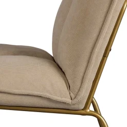 Wohnen Retro Möbel|Sessel & Hocker*Cord Wohnzimmerstuhl in Beige - Velsamos