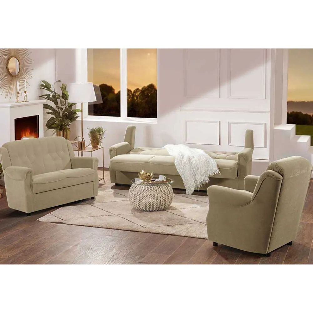 Wohnen Tische|Küchen-Essgruppen*Couch Garnitur im klassischen Stil - Mabu (dreiteilig)