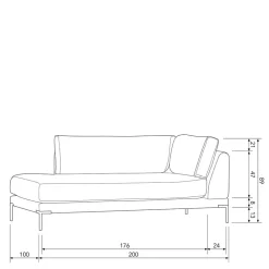Wohnen Couch Lounge Modul in Dunkelgrün - Arraggo