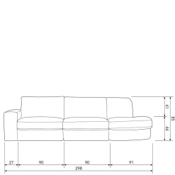 Wohnen Couch mit Armlehne links in Rosa - Draschna