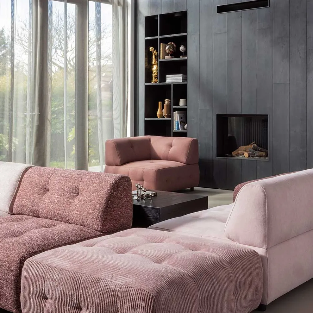 Wohnen Barhocker|Hocker*Couch Polsterhocker in Mauve Cord - Samorah