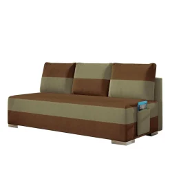 Wohnen Couchbett mit Federkern in Rostbraun und Beige - Jemayno
