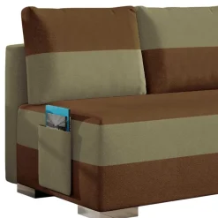 Wohnen Couchbett mit Federkern in Rostbraun und Beige - Jemayno