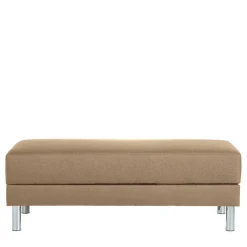 Wohnen Couchbett mit Hocker in Beige mit Chrom - Proof (zweiteilig)