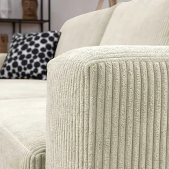 Wohnen Skandinavische Möbel|Sofas*Couchecke in Cremeweiß Cordbezug - Zubella