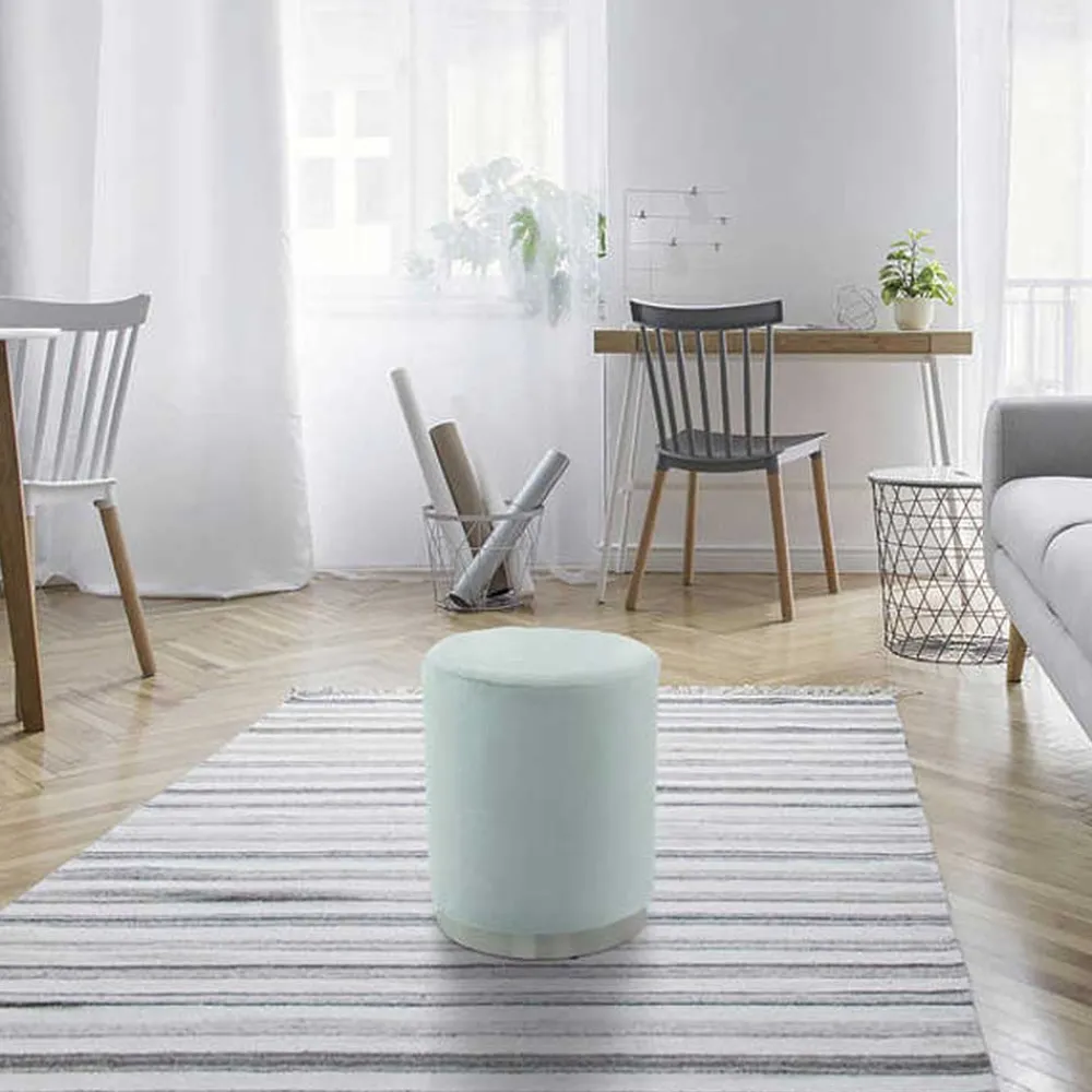 Wohnen Sessel & Hocker|Barhocker*Couchhocker in Hellblau mit Silber - Lightning