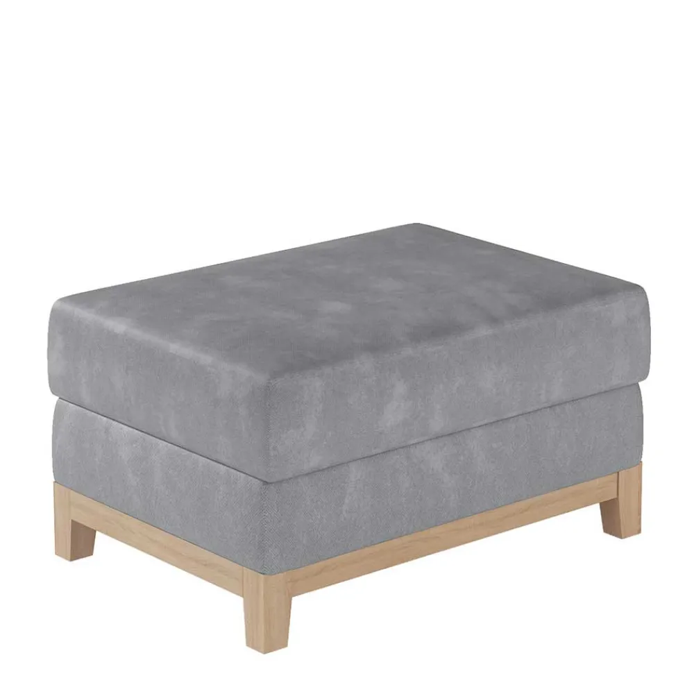 Wohnen Couchhocker in Hellgrau Chenille - Uclavera