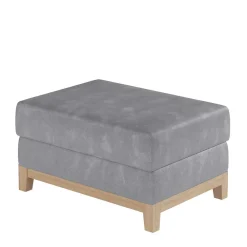 Wohnen Couchhocker in Hellgrau Chenille - Uclavera