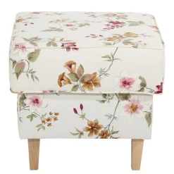 Wohnen Couchhocker in Weiß mit Blumen Muster - Salines