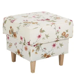 Wohnen Couchhocker in Weiß mit Blumen Muster - Salines
