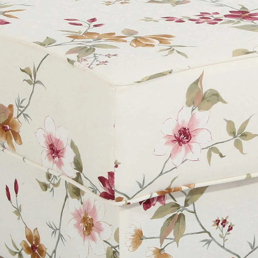 Wohnen Couchhocker in Weiß mit Blumen Muster - Salines