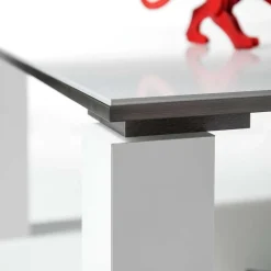 Wohnen Couchtisch auf Rollen in Weiß Hochglanz mit Alu - Erminia