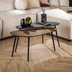 Wohnen Couchtisch Duo in Nierenform - Emra (zweiteilig)