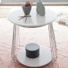 Wohnen Couchtisch in Mattweiß mit Chrom - Rosibla