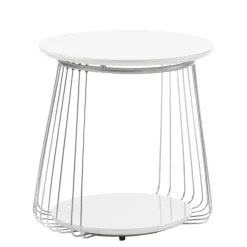 Wohnen Couchtisch in Mattweiß mit Chrom - Rosibla