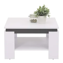 Wohnen Couchtisch in Weiß mit Anthrazit - Blacky