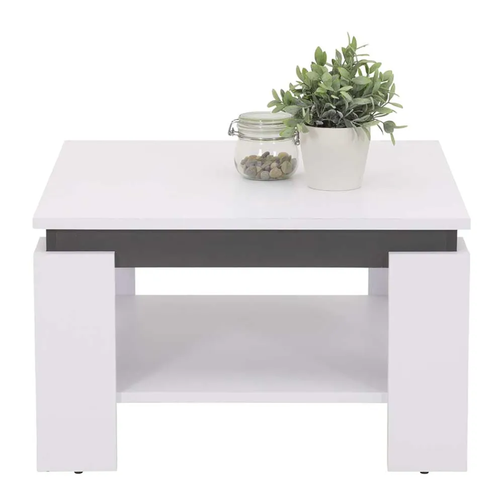 Wohnen Couchtisch in Weiß mit Anthrazit - Blacky