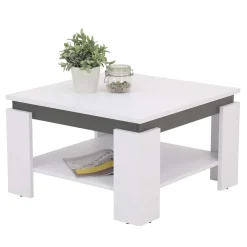 Wohnen Couchtisch in Weiß mit Anthrazit - Blacky