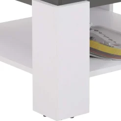 Wohnen Couchtisch in Weiß mit Anthrazit - Blacky