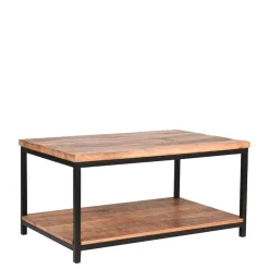 Wohnen Loft Möbel|Industrial Möbel*Couchtisch mit Ablageboden aus Massivholz - Jeen