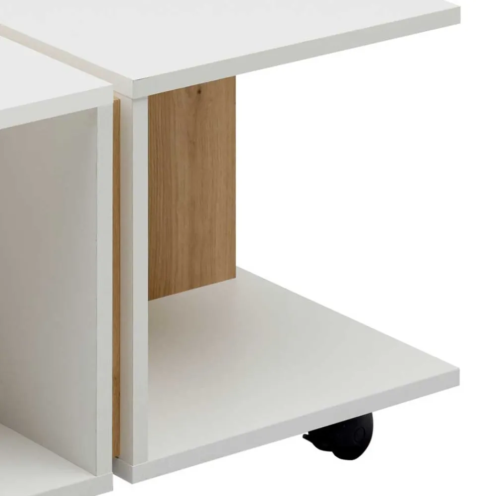 Wohnen Couchtisch mit Ablagen auf Rollen - Hurada