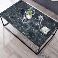 Wohnen Schwarze Möbel|Couchtisch*Couchtisch mit Bügelgestell in modernem Design - Lorenzina