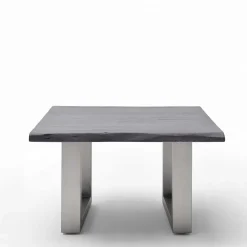 Wohnen Graue Möbel|Naturholzmöbel*Couchtisch mit Naturkanten Holzplatte in Grau - Kassanda