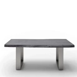 Wohnen Graue Möbel|Naturholzmöbel*Couchtisch mit Naturkanten Holzplatte in Grau - Kassanda