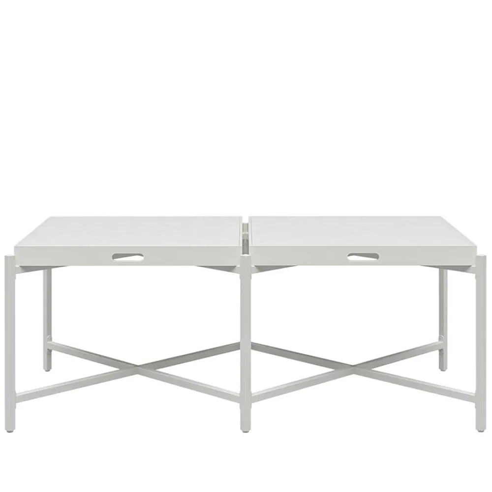 Wohnen Couchtisch mit zwei Tabletts in Weiß - Vereny