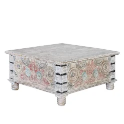Wohnen Designermöbel|Holztruhen*Couchtisch Truhe in White Wash - Pescara