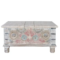 Wohnen Designermöbel|Holztruhen*Couchtisch Truhe in White Wash - Pescara