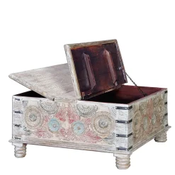 Wohnen Designermöbel|Holztruhen*Couchtisch Truhe in White Wash - Pescara