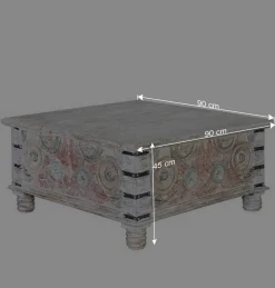 Wohnen Designermöbel|Holztruhen*Couchtisch Truhe in White Wash - Pescara