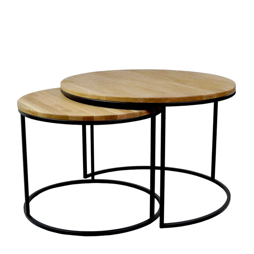 Wohnen Couchtisch Zweisatz aus Wildeiche - Cazama (zweiteilig)