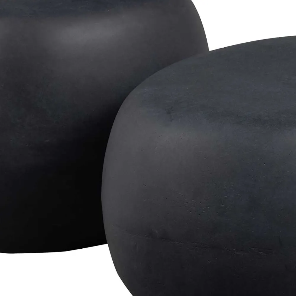 Wohnen Couchtische aus Tonfaser in Anthrazit - Elhan (zweiteilig)