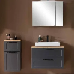 Wohnen Badezimmer Komplett*Country Chic Waschplatz und Unterschrank Set - Novelya (dreiteilig)