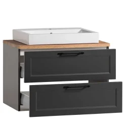 Wohnen Badezimmer Komplett*Country Chic Waschplatz und Unterschrank Set - Novelya (dreiteilig)